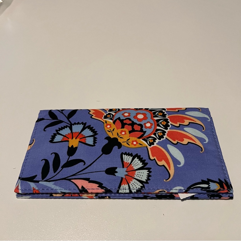 Vera Bradley Floral Patterned Wallet in Blue and Orange